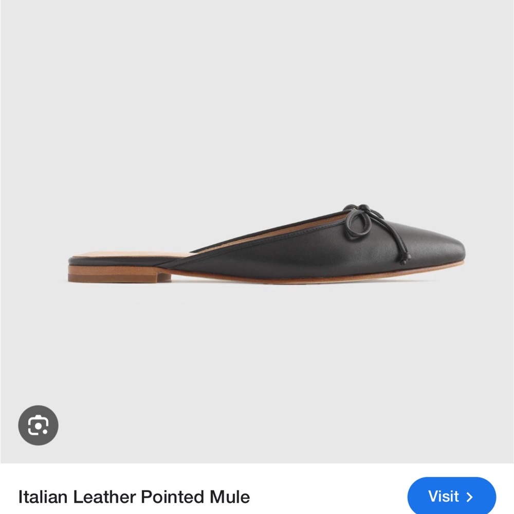 Quince Black Leather Pointed Mule